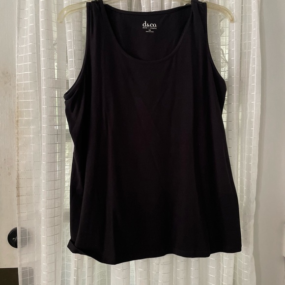 2 piece 1XL Black tank and Eyelet button down shirt. Denim and Company from QVC - Picture 4 of 6
